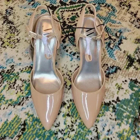 NWT Worthington Works Nude Business High Strappy Pointed‎ Heels, Size 10 - Picture 3 of 9
